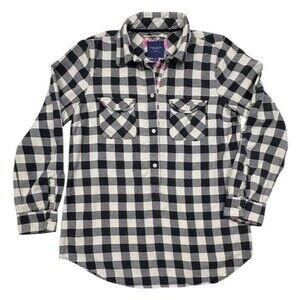 American Eagle Buffalo Plaid Fav Soft Flannel Shirt Preppy Grunge Lumberjack 12